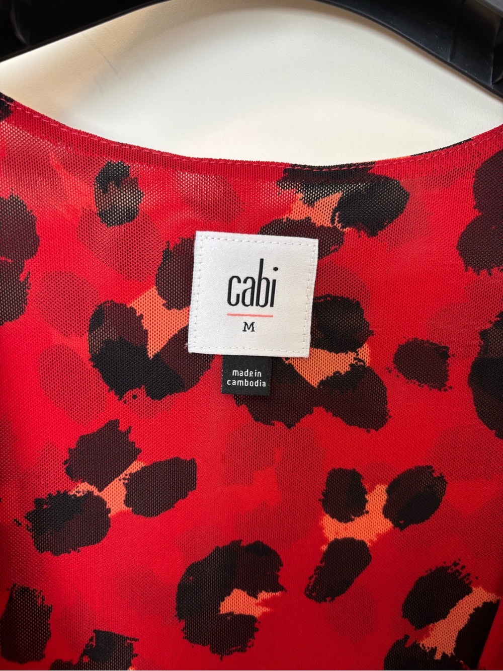 CAbi Red and Black Leopard Wrap Midi Dress - Picture 2 of 5